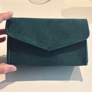 Elegant Green Suede Beauty case